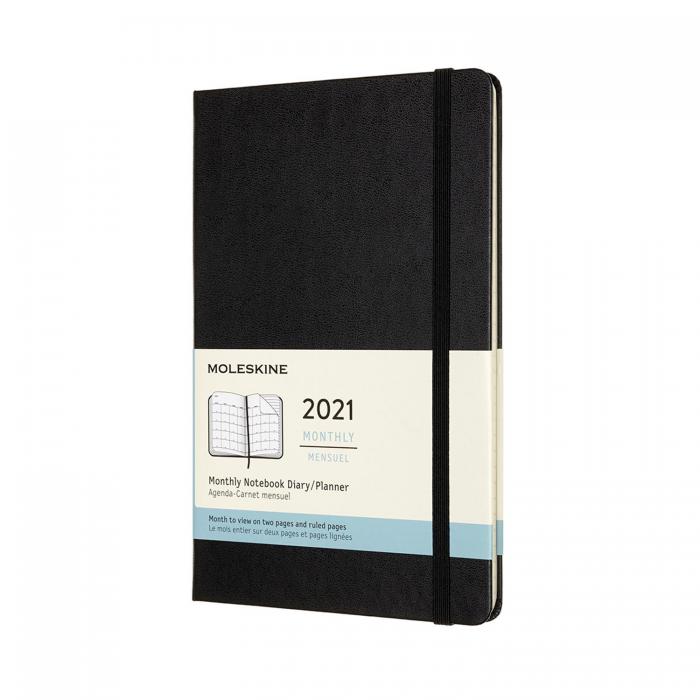 Moleskine Monthly Notebook svart hard large 2021