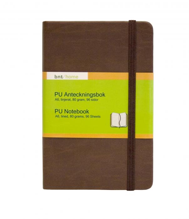 B.N.T PU Notebook A6 linjerad Brun - Kalenderkungen.se