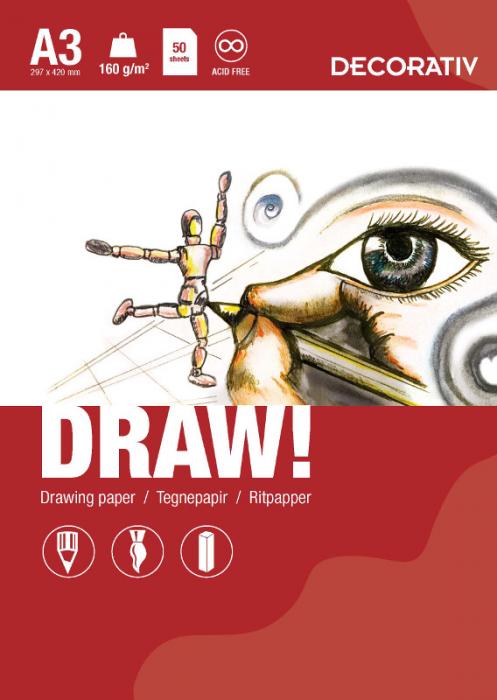 Ritblock DRAW A3 160g 50ark