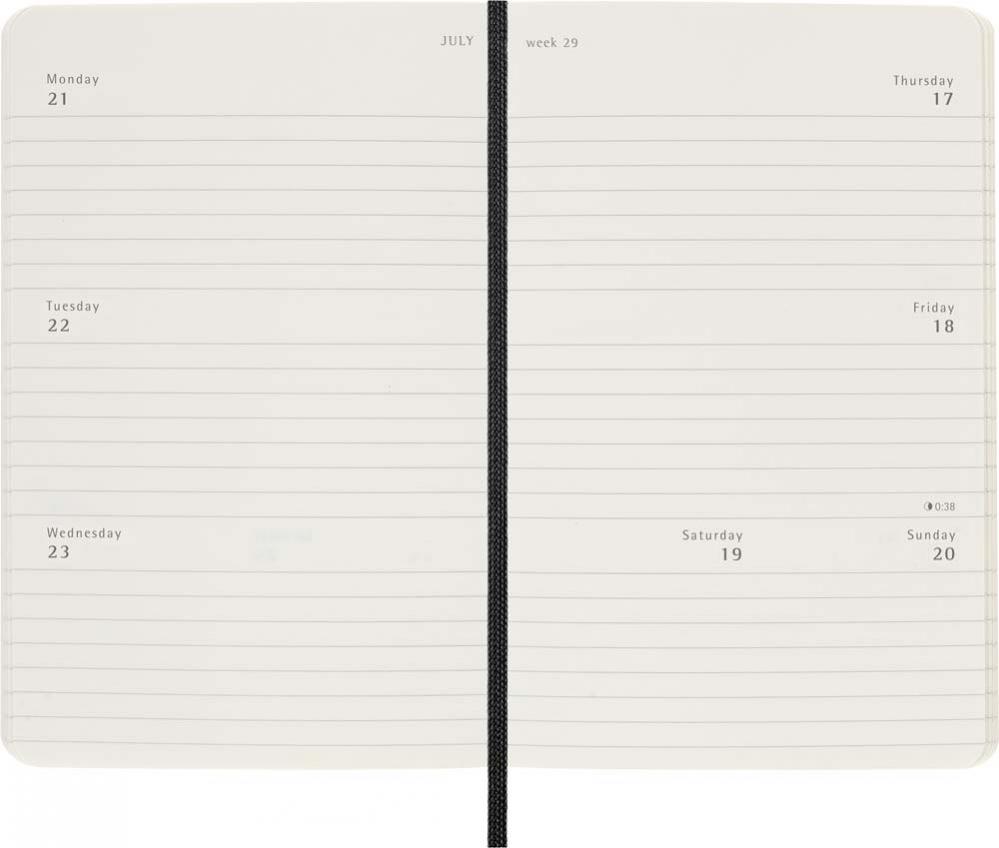 Moleskine Horizontal Weekly Black soft pocket 2025