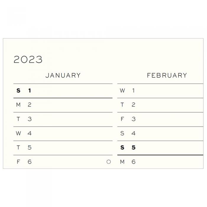 Kalender 2022-23 Leuchtturm1917 A5 vecka/notesuppslag Vanilla