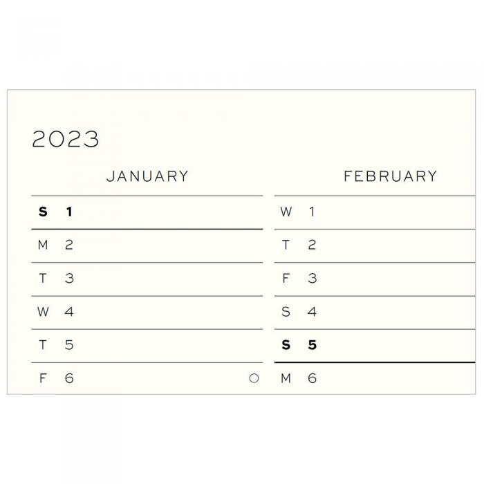 Kalender 2022-23 Leuchtturm1917 A5 vecka/notesuppslag Stone blue