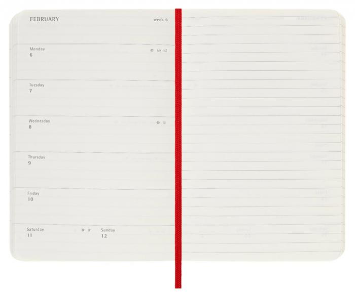 Moleskine Weekly Notebook Red soft pocket 2023