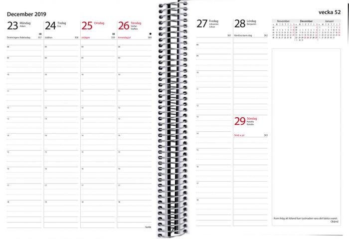 Noteringskalender svart skinn 2021