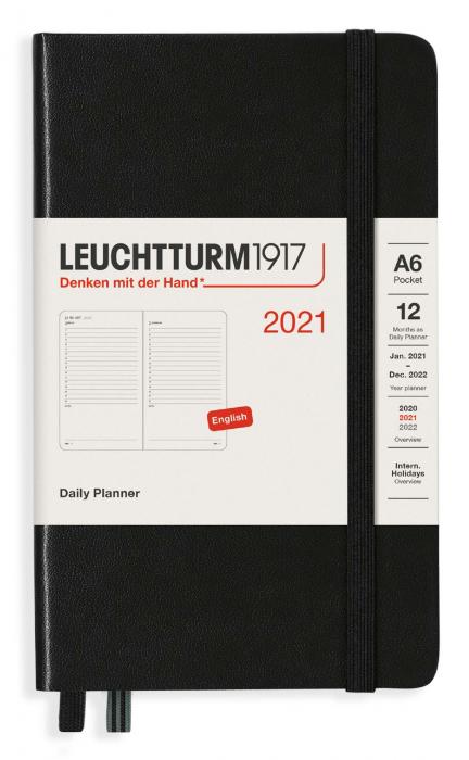 Leuchtturm Daily planner 2021 A6 Svart