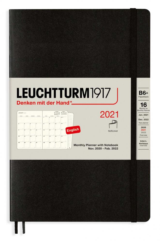 Leuchtturm Monthly planner 2021 B6 Black