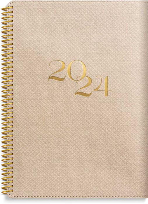 Stor Veckokalender A5 Twist beige 2024