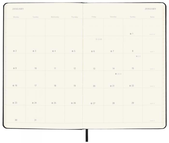 Moleskine Monthly Notebook svart hard large 2023