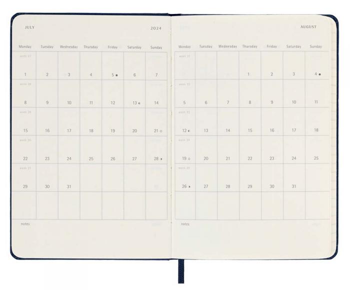 Moleskine Veckokalender Pkt Hard 23/24 Saphire Blue