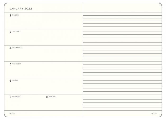 Kalender Leuchtturm1917 A5 Soft vecka/notes Black 2023