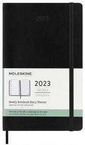Moleskine Weekly notebook Large Black Soft 2023