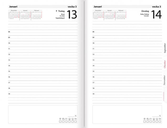 Inbunden dagbokskalender 2021