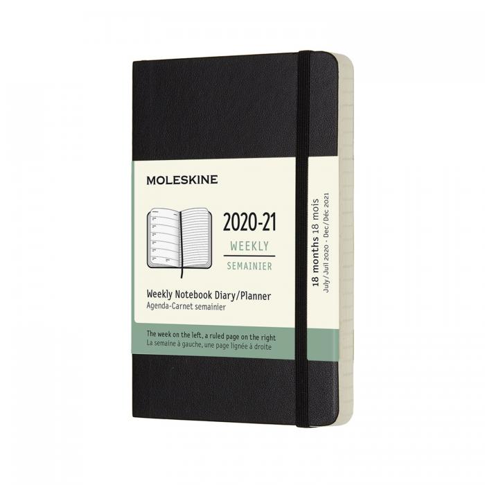 Moleskine Moleskine Veckokalender Pocket Svart soft 20/21 - Kalenderkungen.se