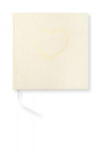 Olinjerad Blank Book Heart Off White 
