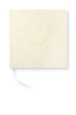 Olinjerad Blank Book Heart Off White