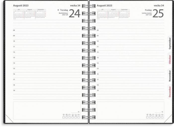 Kalender Dagbok Twist svart 2024-2025