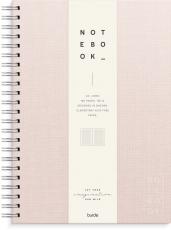 Notebook Textile pink lined A4 spiralbunden