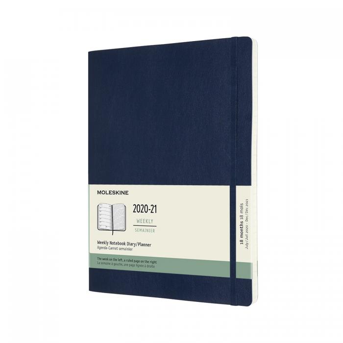 Moleskine Moleskine Veckokalender XL Blå Mjuk 20/21 - Kalenderkungen.se