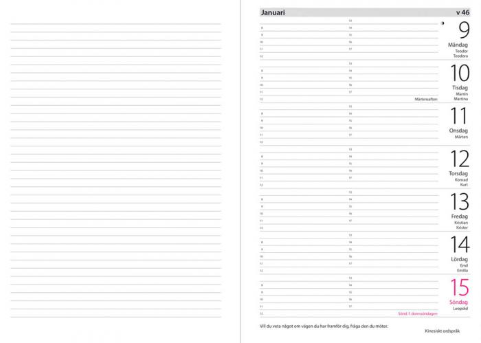 Stor Veckokalender A5 Forma svart 2021