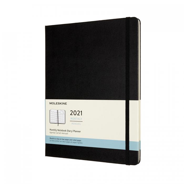 Moleskine Monthly Notebook svart hard XL 2021