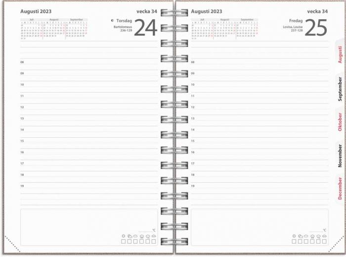 Kalender Dagbok A5 Nomad beige 2023-2024