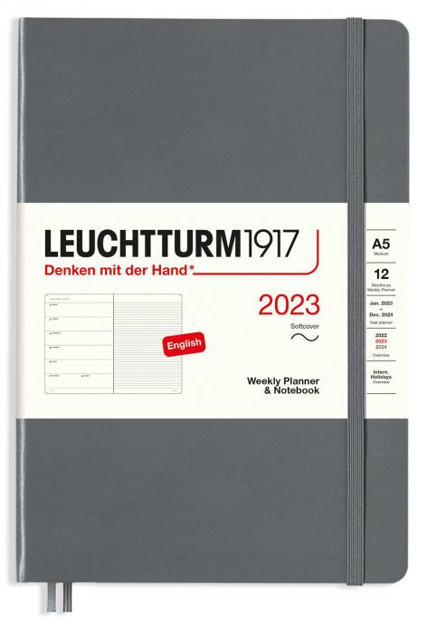 Kalender Leuchtturm1917 A5 Soft vecka/notes Anthracite 2023