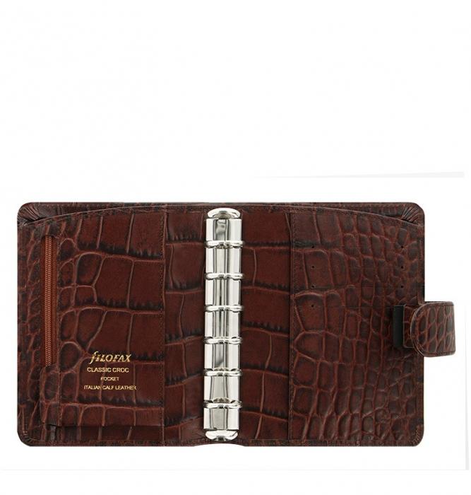 Filofax Classic Croc Pocket Chestnut 