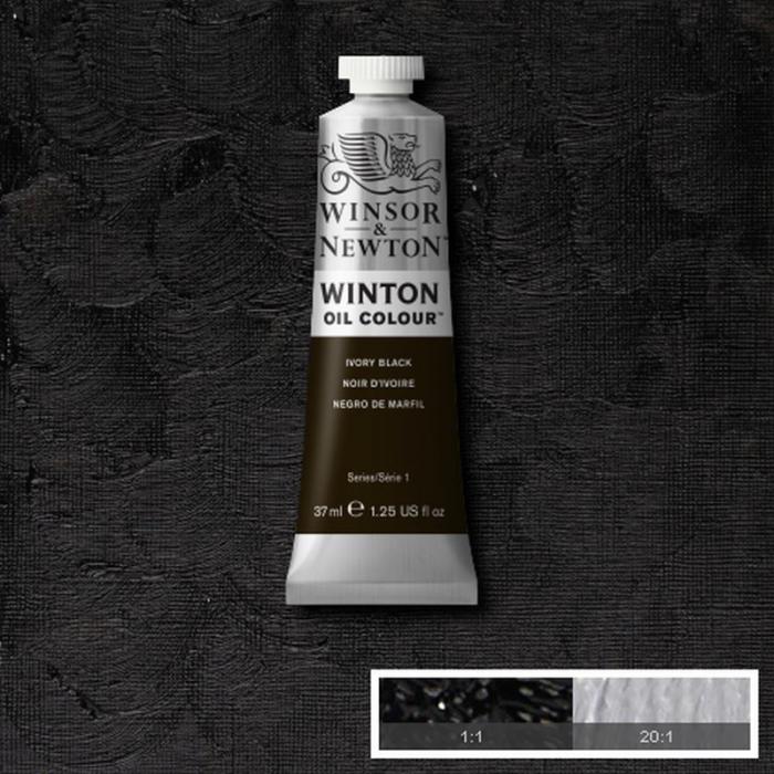 Oljefärg W&N Winton 37ml Ivory black 331