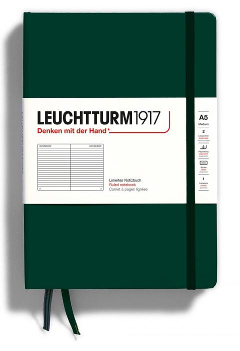 Leuchtturm Notebook A5 hard 251s Forest Green ruled