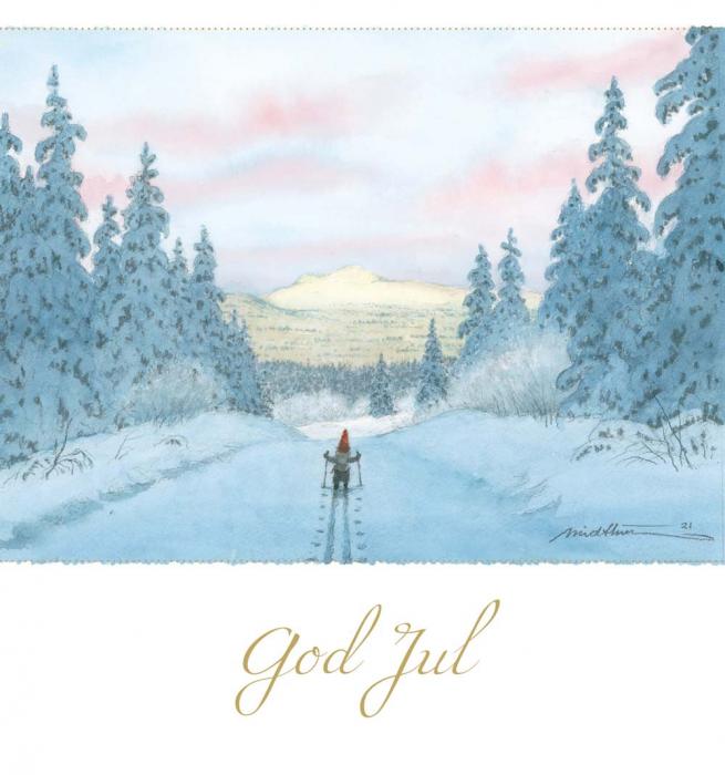 Julkort Unicef 10pack Tomte åker skridsko/ Tomte på väg