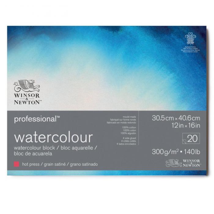 Akvarellblock 30,5x40,6cm Winsor & Newton Premium Hot Press 300g
