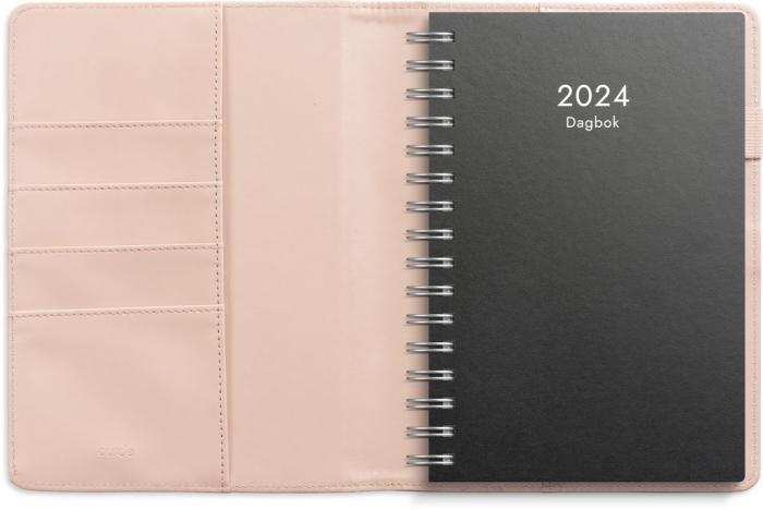 Dagbok rosa konstläder Melfi med slejf 2024