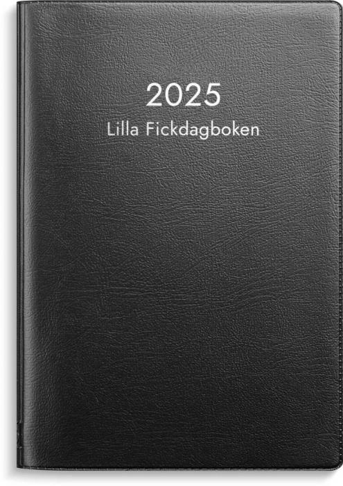 Lilla Fickdagboken svart plast 2025
