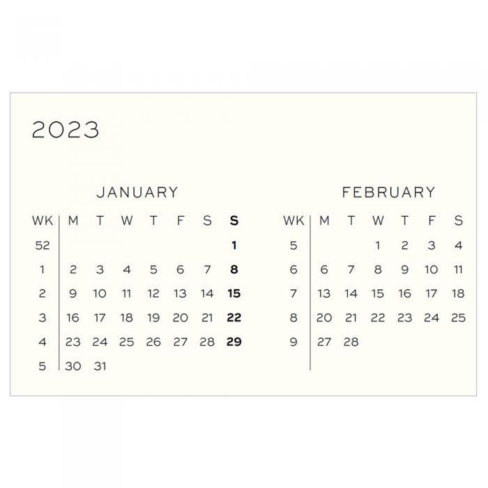 Kalender 2022-23 Leuchtturm1917 A5 vecka/uppslag Vanilla