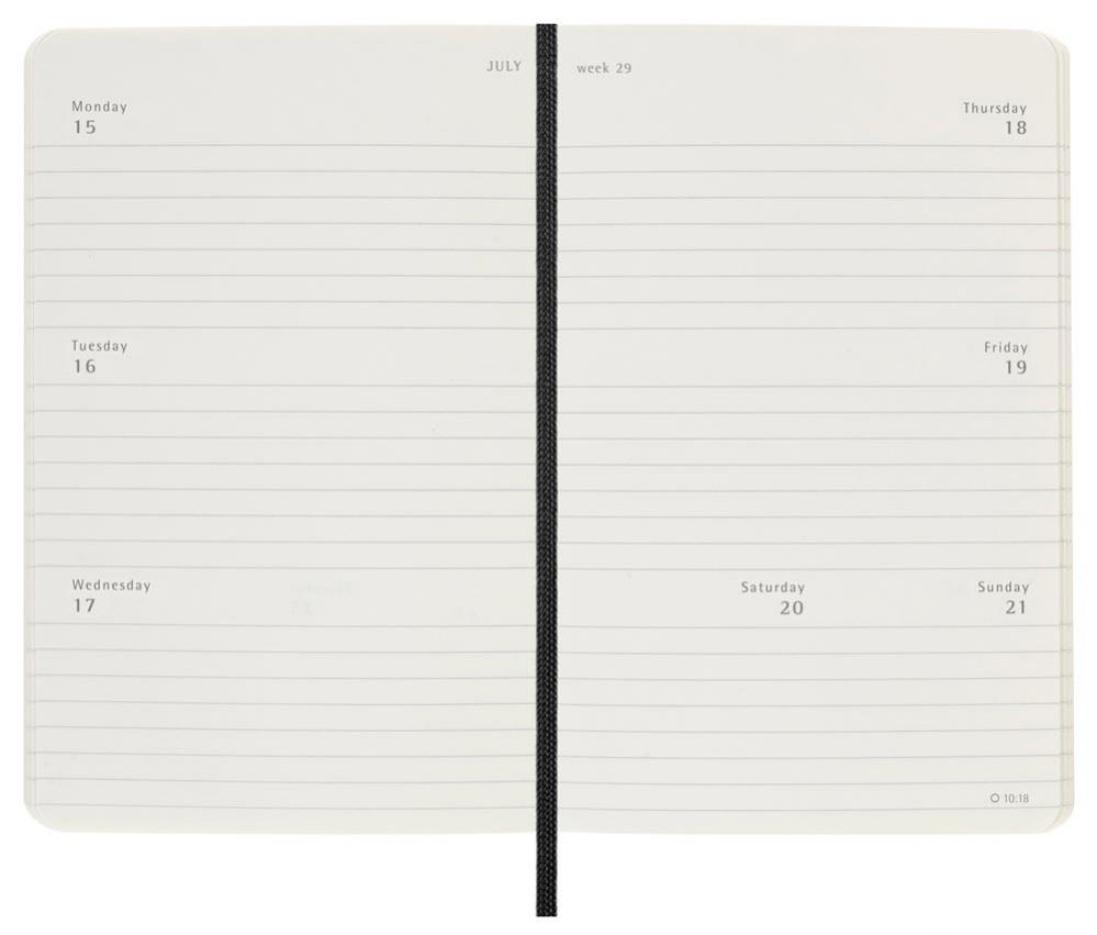 Moleskine Horizontal Weekly Black soft pocket 2023