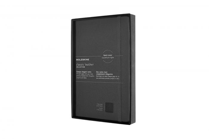 Moleskine Ruled Classic Leather Notebook Large Black