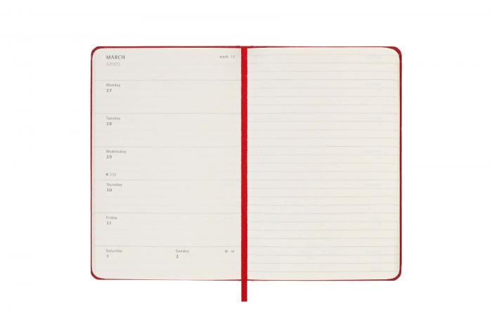 Moleskine Veckokalender Pkt Hard 22/23 Röd