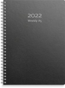 Weekly A5 svart miljökartong 2022