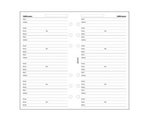 Filofax Personal Adresses vita 20-pack