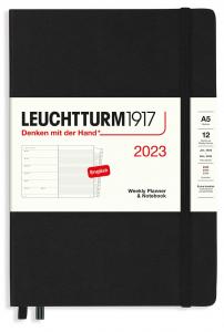 Kalender 2023 Leuchtturm1917 A5 vecka/notesuppslag Black