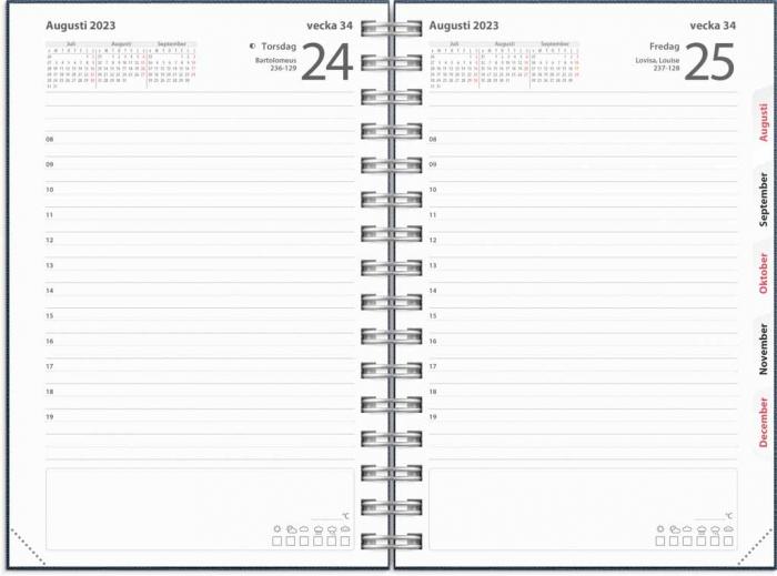 Kalender Dagbok A5 Nomad blå 2023-2024