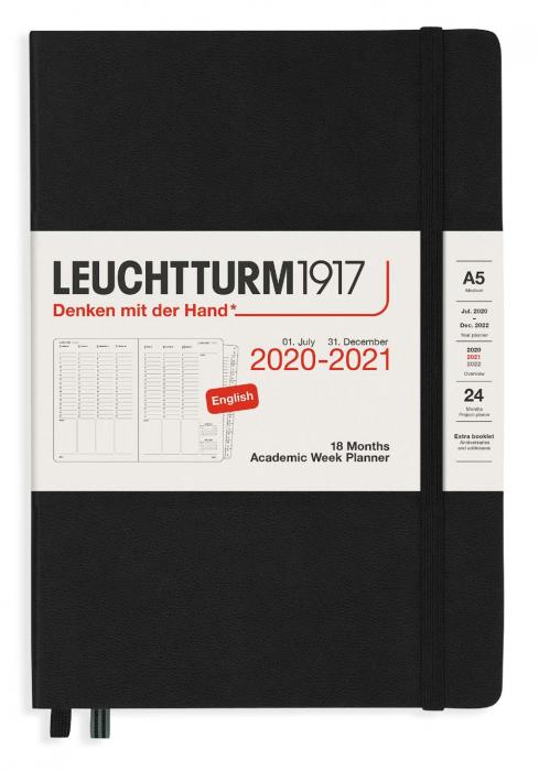 Leuchtturm1917 Kalender 2020-21 Leuchtturm1917 A5 v/u Black - Kalenderkungen.se