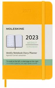 Moleskine Weekly Notebook Orange Yellow hard pocket 2023