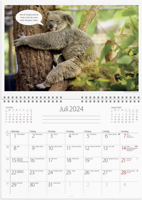Väggkalender djurkul 2024