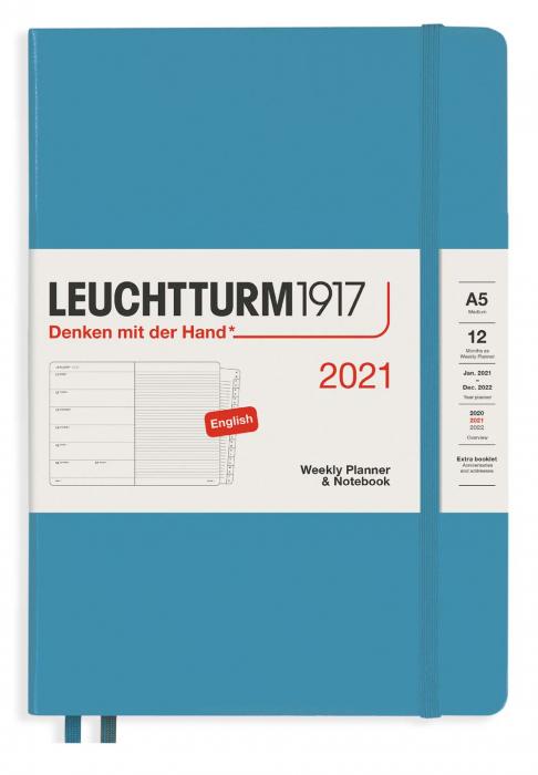 Kalender 2021 Leuchtturm1917 A5 vecka/notesuppslag Nordic Blue