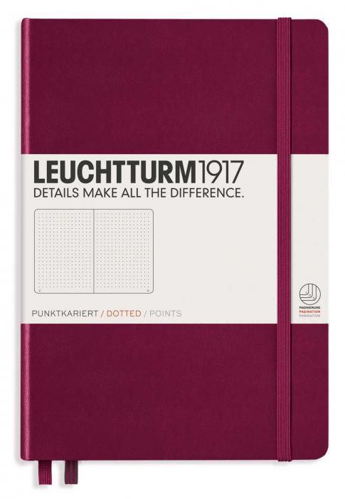 Leuchtturm Notebook A5 hard 249s Port Red dotted