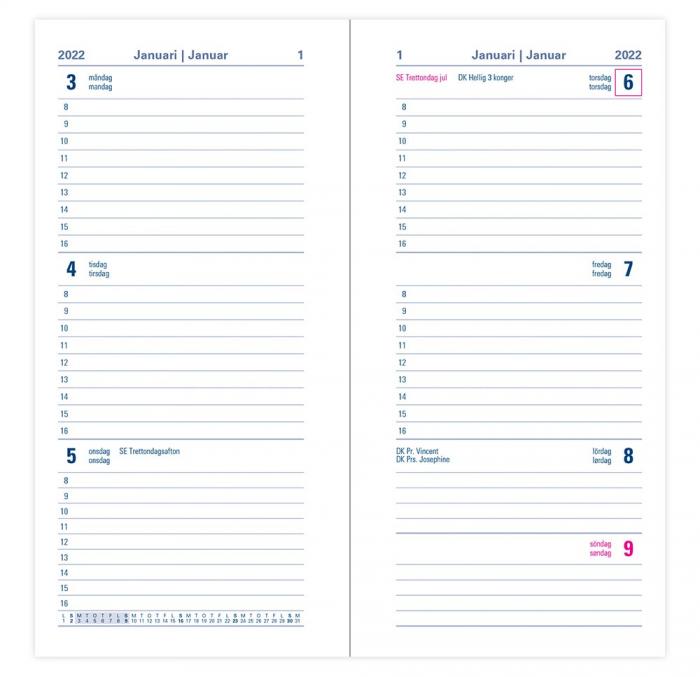 Kalender Letts Milano Slim V/U Tan 2022