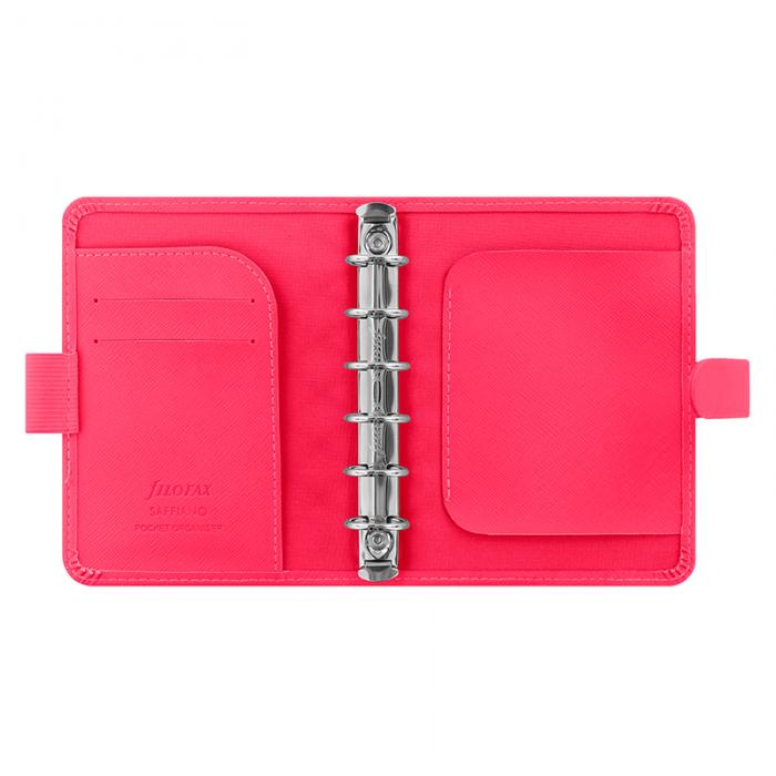 Filofax Saffiano pocket Fluoro Pink