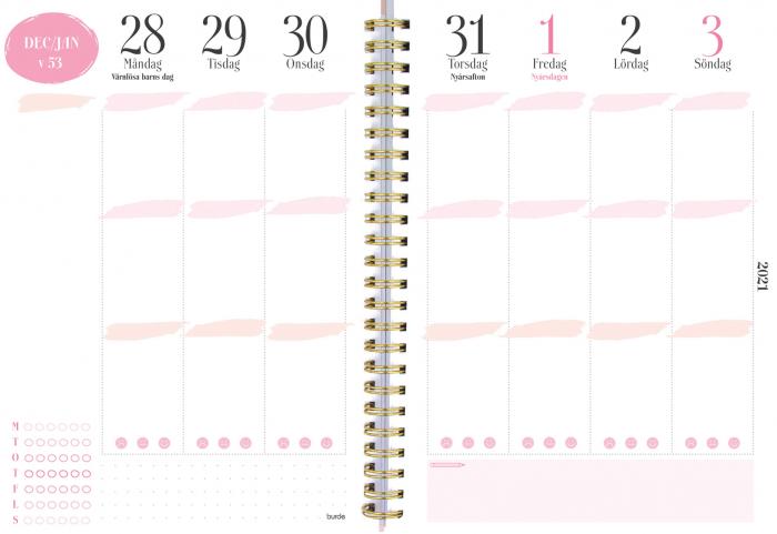 Kalender 2021 A5 Rosa 