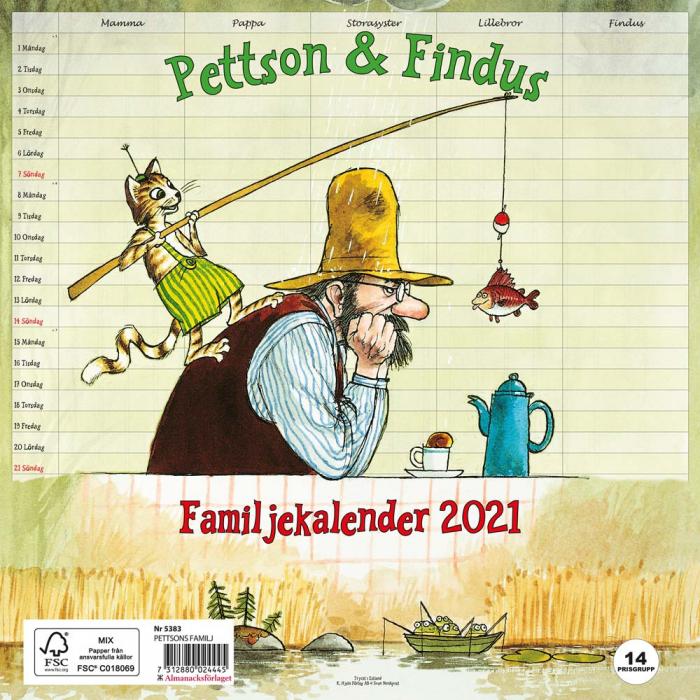 Familjekalender Pettson & Findus 2021